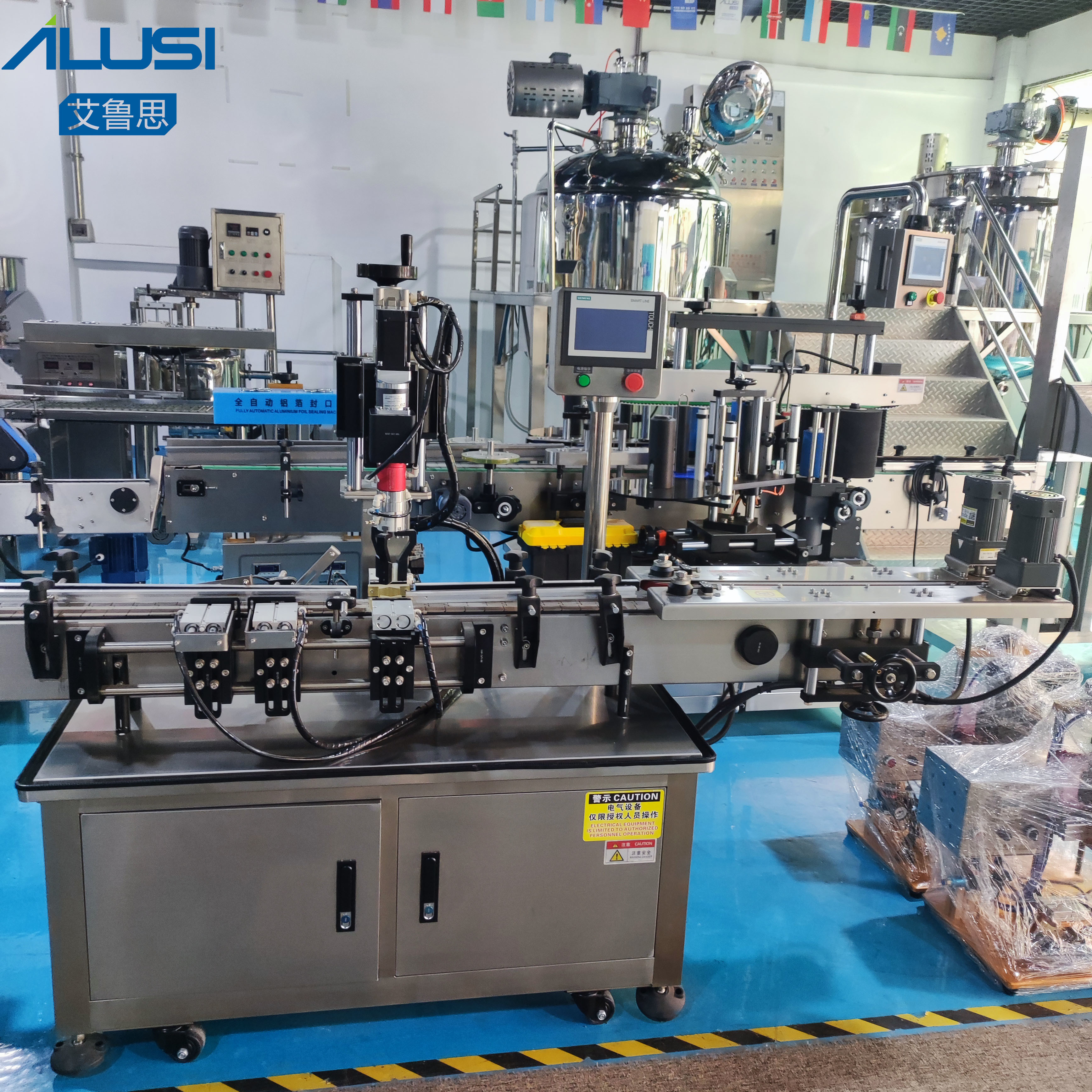 Fully Automatic Screw Capping Machine Rotary Glass Bottles Screw Capper Equipment