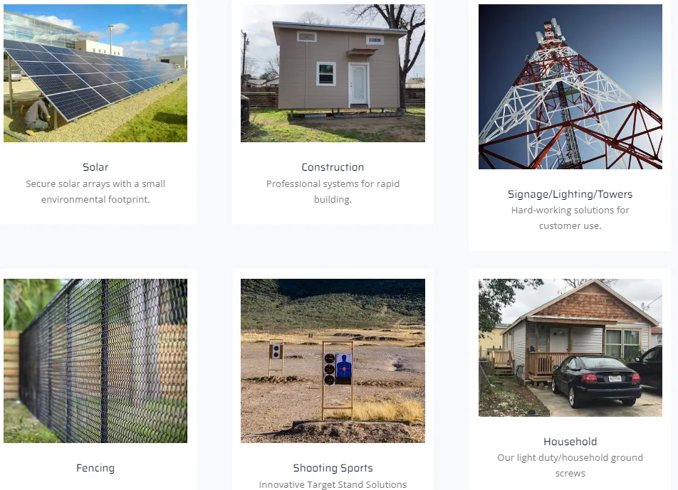 Factory Made Light Steel Construction Helical Anchor Pile for Solar Foundation System