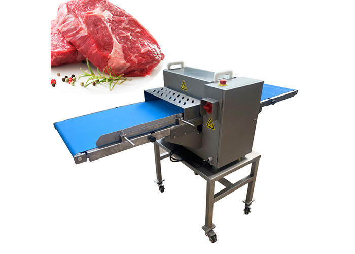 TJ-309D Customized 500 Width Conveyor Belt Fresh Meat Slicer With Double Blades For Slicing Meat Without Damage