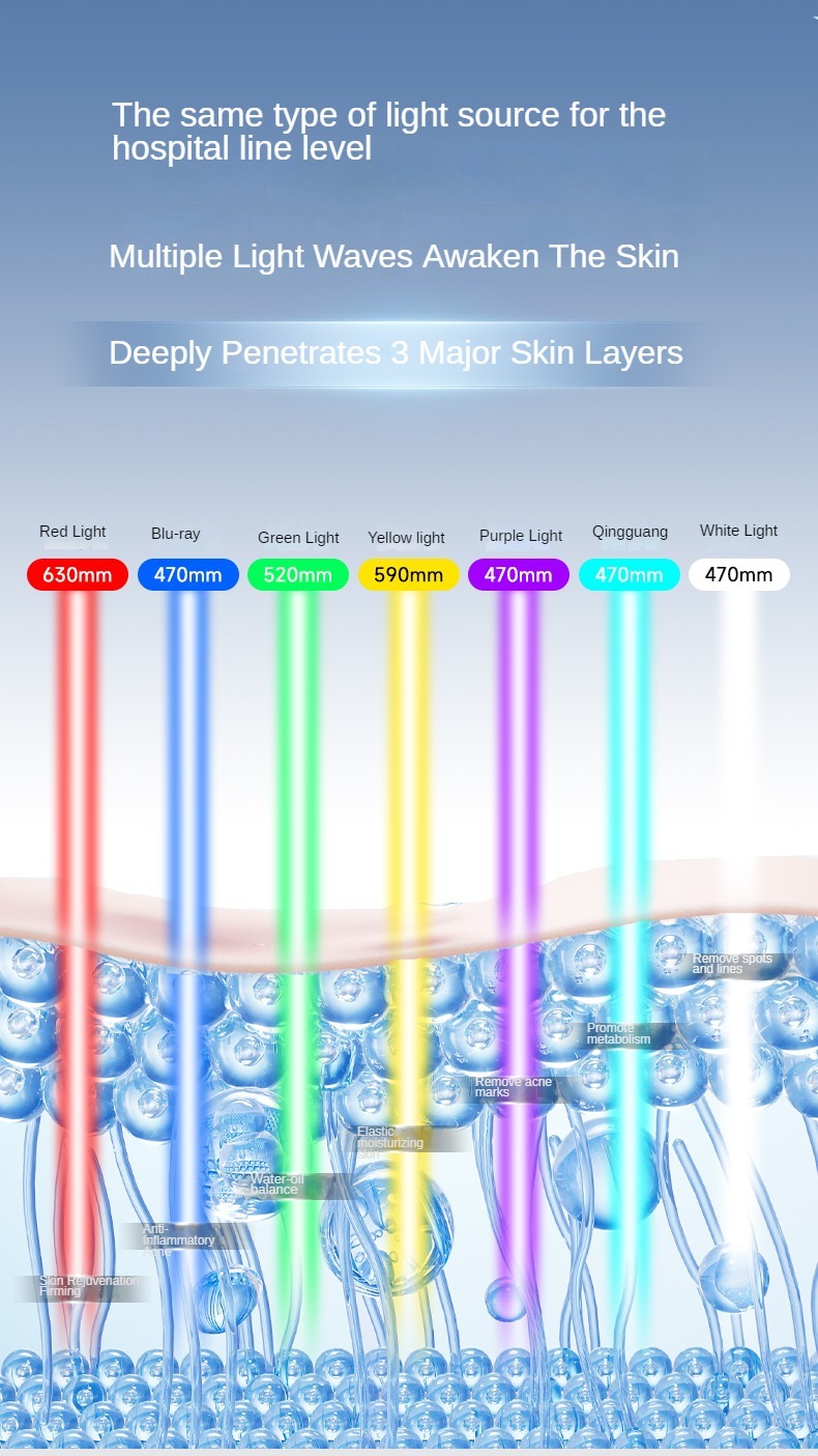 High Quality Skin Tightening Infrared Light Therapy Mask for Home Working 7 Colors Light Therapy Mask for Women and Men