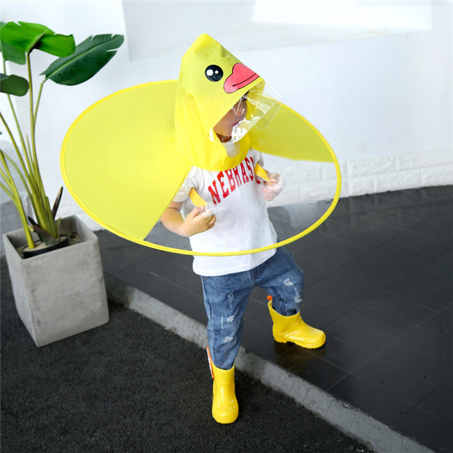 Multi Sizes Childrens Rain Poncho Yellow Duck Environment Material Waterproof