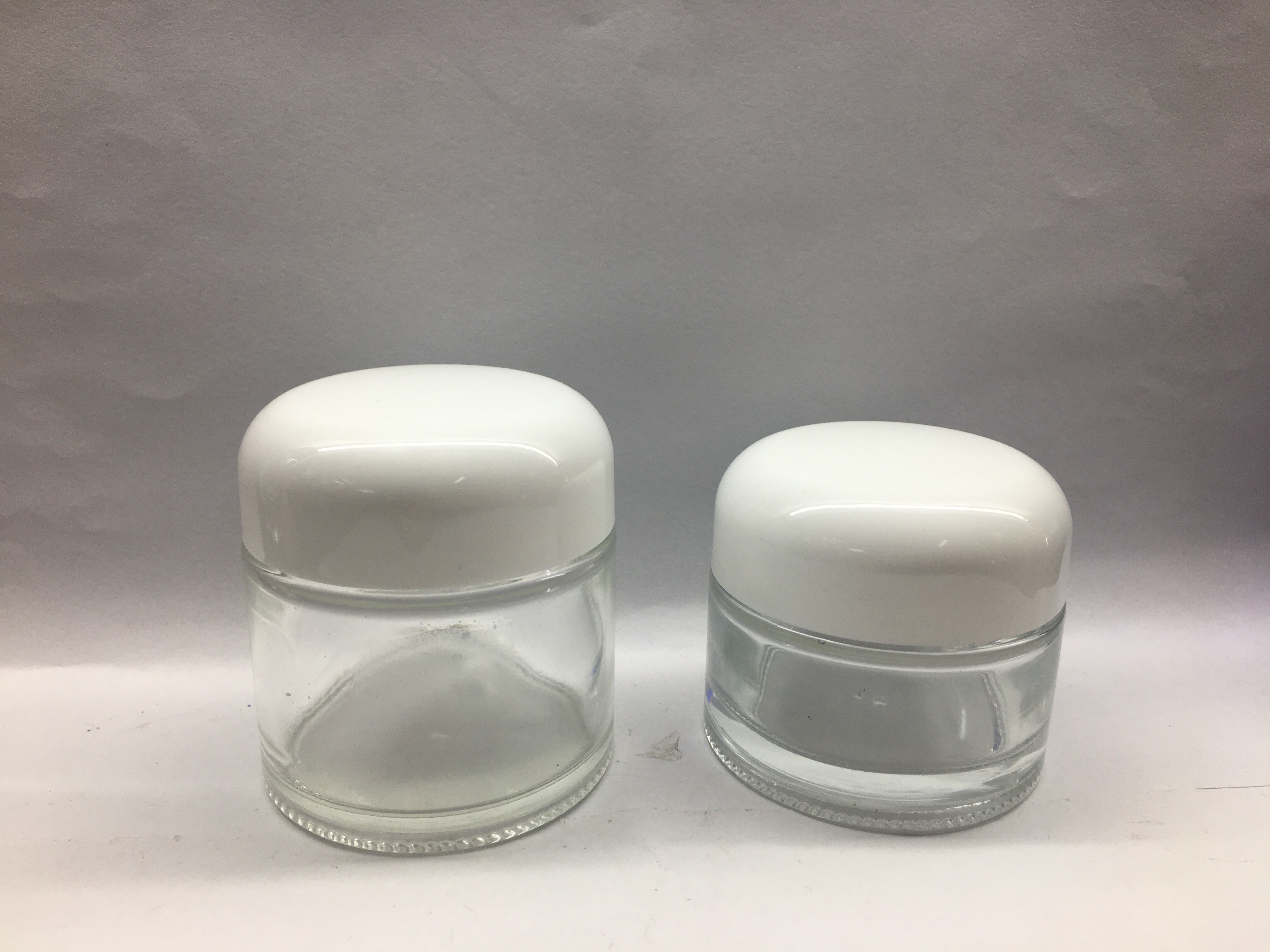 Glass Cream Skincare 50g 70g Cosmetic Jar Packaging OEM Round Top Cap High-end OEM glass product