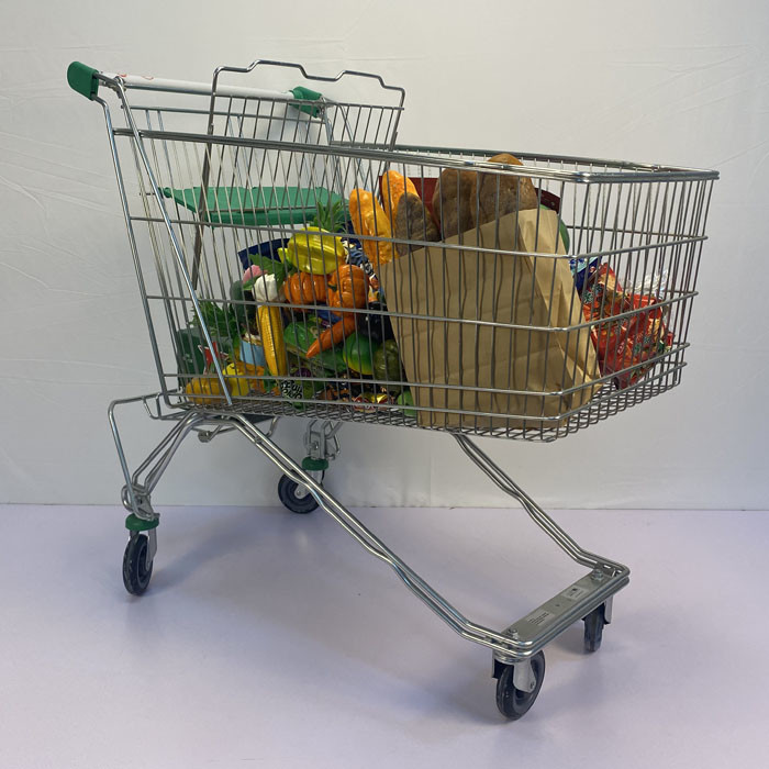 180L General store storage Chromed Europe Market Supermarket Shopping Trolley