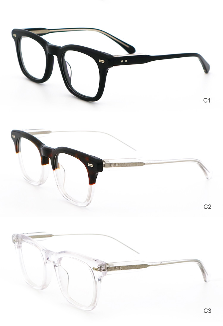 Square Acetate Rectangular Glasses Classic Retro Artisanal Personality Thick