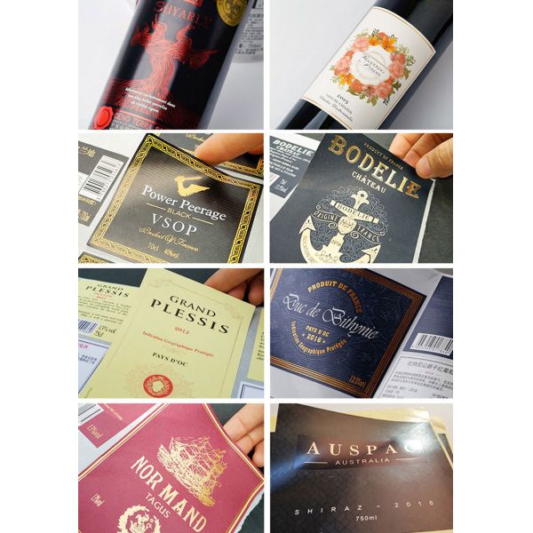 Personalised Gold Foil Champagne Bottle Label White Red Embossed