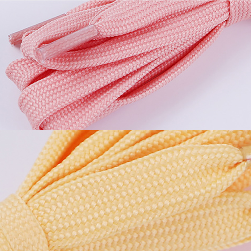 100% Polyester Flat Shoe Laces Rope Pink Shoelaces Bulk Customized