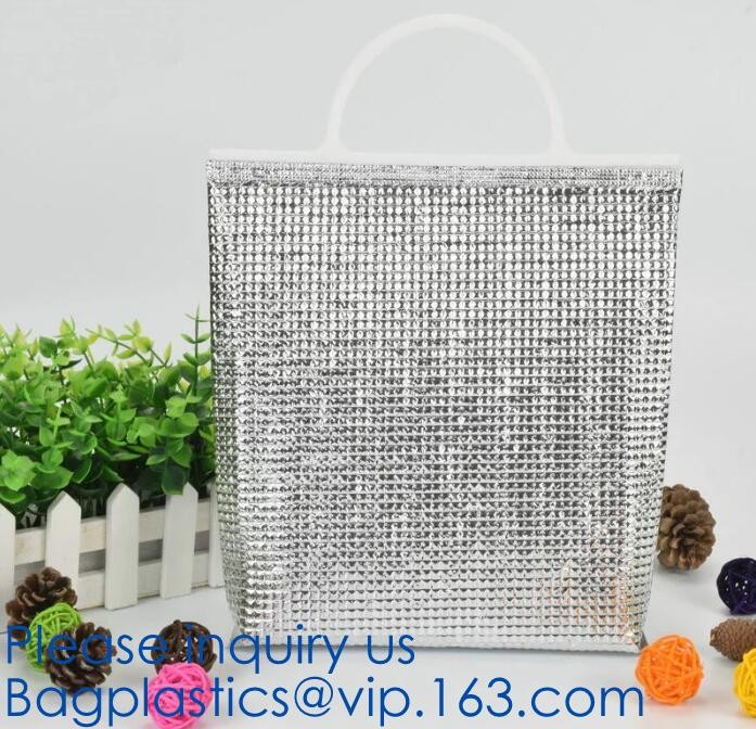 custom bulk waterproof large soft folding food delivery picnic lunch tote grocery cooler bag aluminum foil thermal bags
