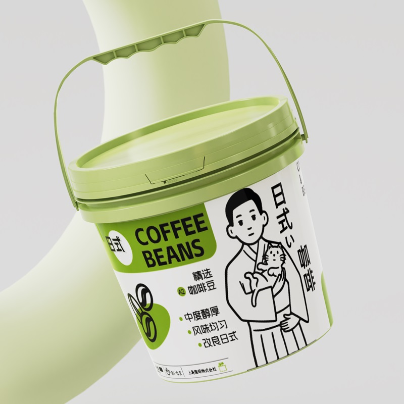 300ml 5 liter IML Customized Plastic Bucket With Lid For Honey Cookie Yogurt Butter Sauces
