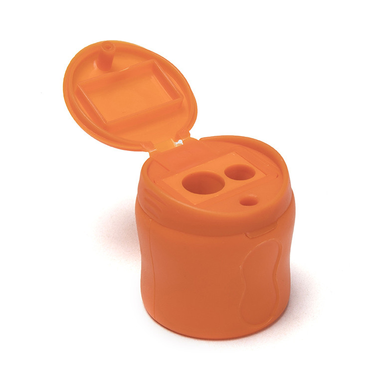 Orange Barrel Shape Kawaii Pencil Sharpener Two Hole