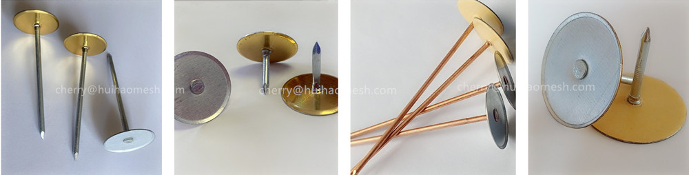 Galvanized Steel Cup Head Welded Pins Designed To Weld Through And Secure Wraps Insulation To HVAC Ducts