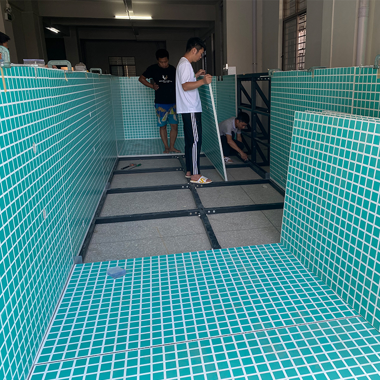 Cutting Service Steel Structure Prefab Pool with 100mm Acrylic Window from AUPOOL OEM