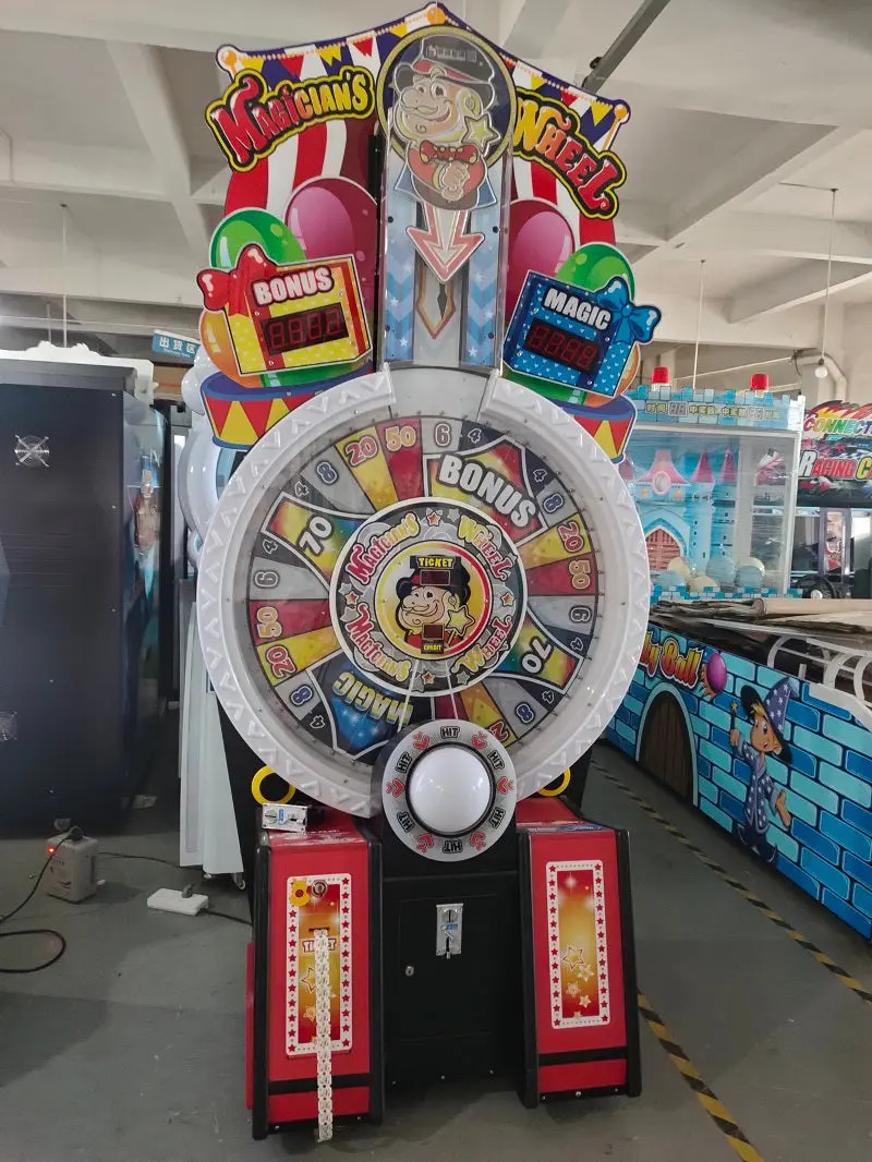 Magicians Wheel Lottery Redemption Game Machine Rotating Wheel Coin Operated Ticket Redemption