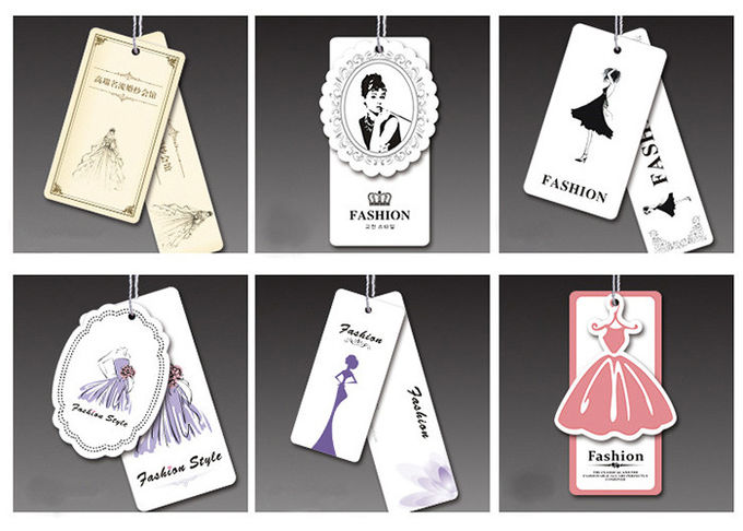Custom full color printed paper card garment clothing swing hang tag