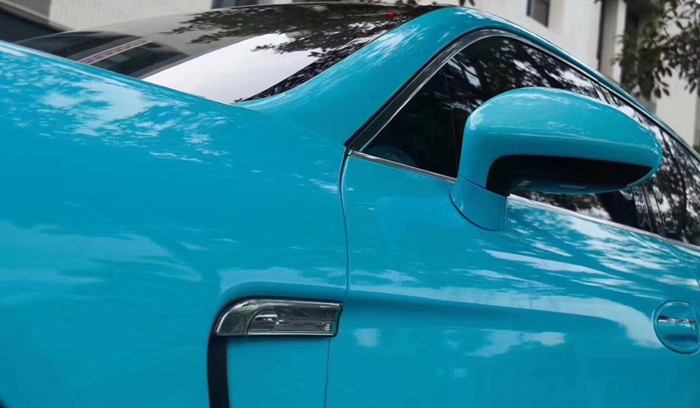 Miami Blue Ultra High Gloss Car Wrap Wrinkles Free For Trucks