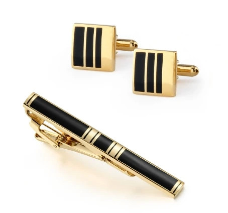 personalized tie clip Enamel Black Gold Plated Tie Clip Custom Engraved Tie Clip