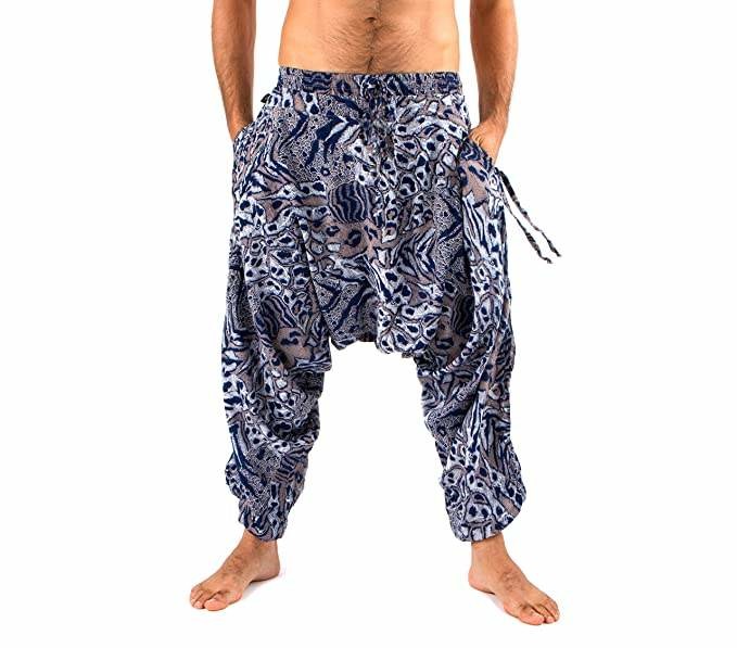 Sublimation Printed Drop Crotch Sweatpants Baggy French Terry Sportswear Oversized Fashion