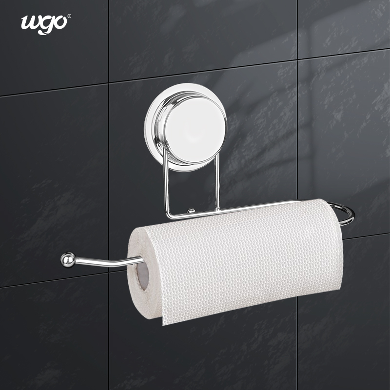 5kg Electroplating Silver Toilet Paper Holder Wall Mount Roll Suction Cup Fixed