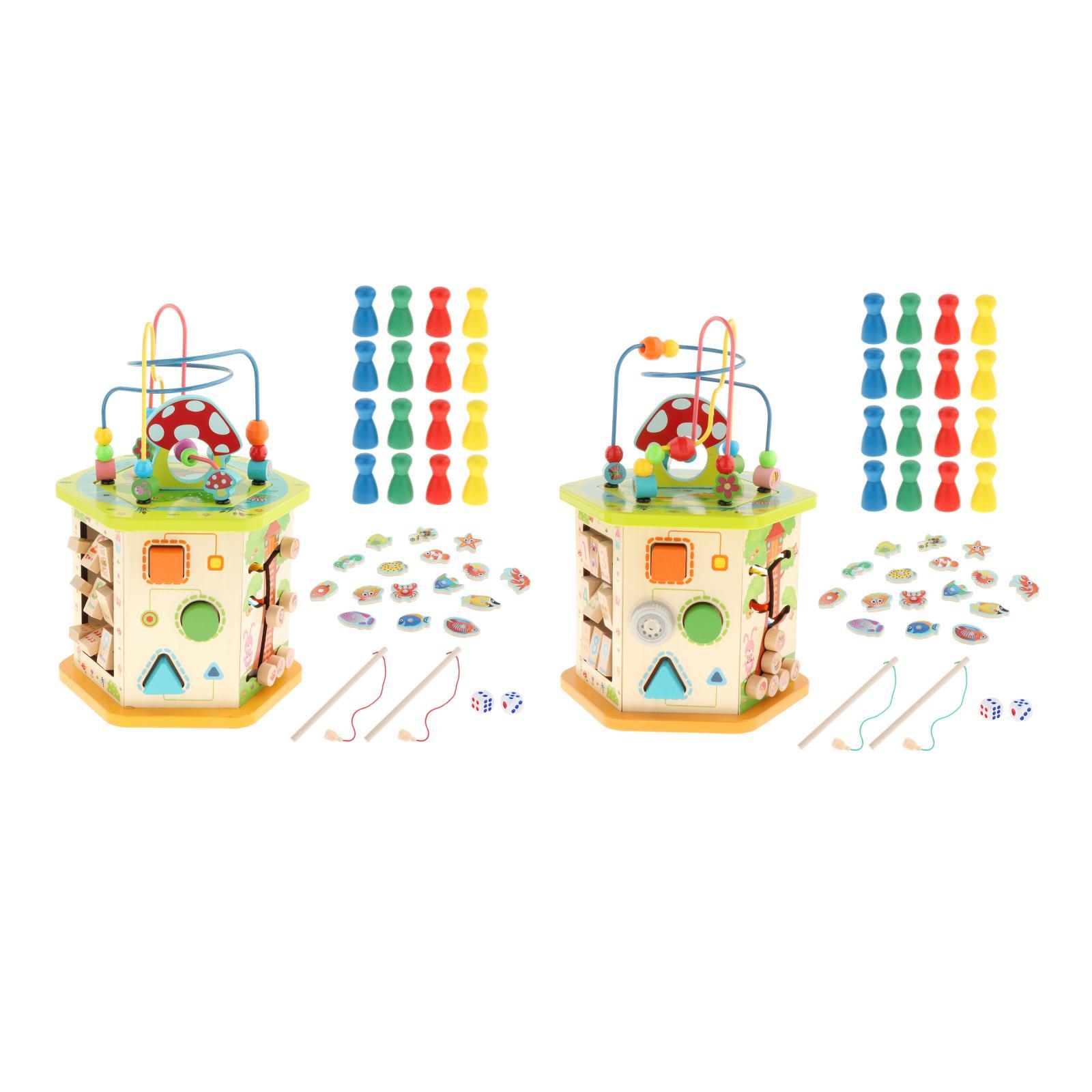 Large Activity Cube Toys, Montessori Matching Stacking Pentatonic Piano Letter Learning for New Year Kids Baby Infant Boys Girls