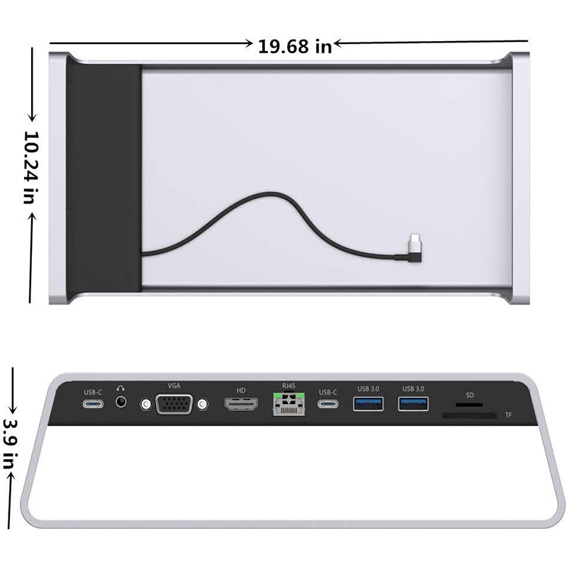 TYPE-C Male 11 In 1 Hub Computer Laptop Docking Station Adapter with 1000Mbps RJ45 and USB-C PD
