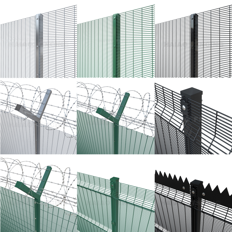 Galvanized Clear View Anti Theft Anti Cut Fence 358 Anti Climb High Security Welded Wire Mesh Fence Panels