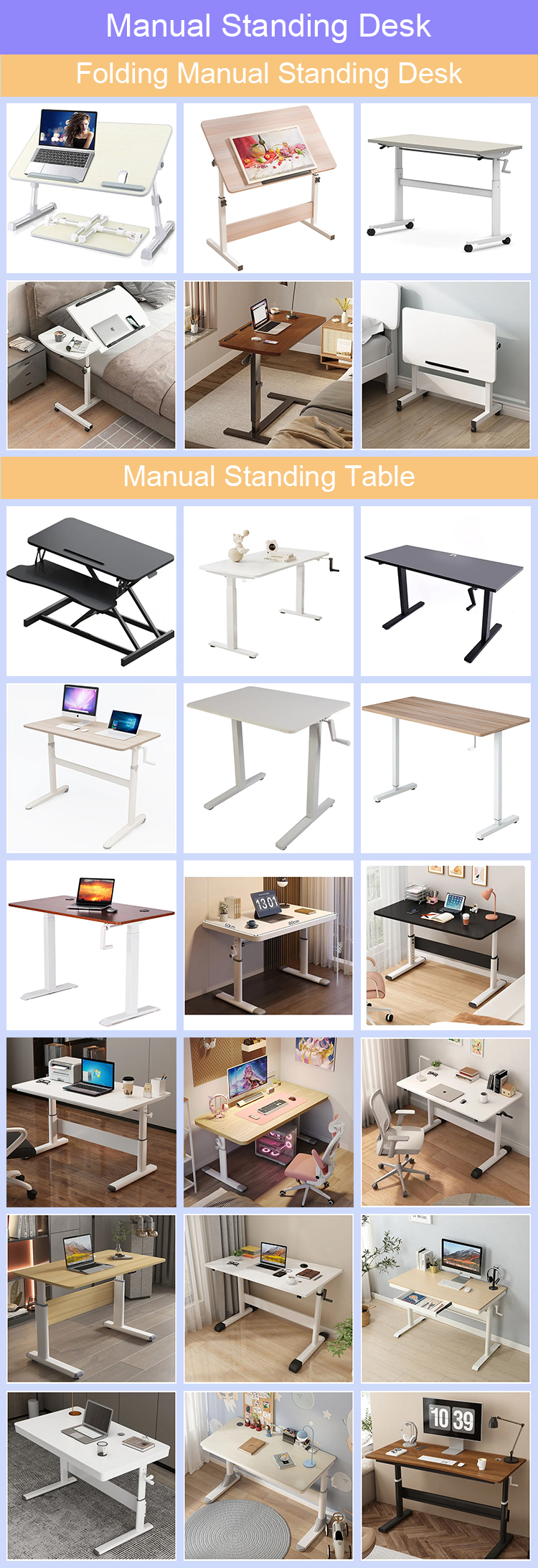 Custom Home Office Mini Bar Counter Desk with Rustic Brown Desktop and Aluminum Base