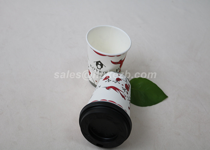10 OZ Custom Printed Disposable Coffee Cups With Lids For Drinking