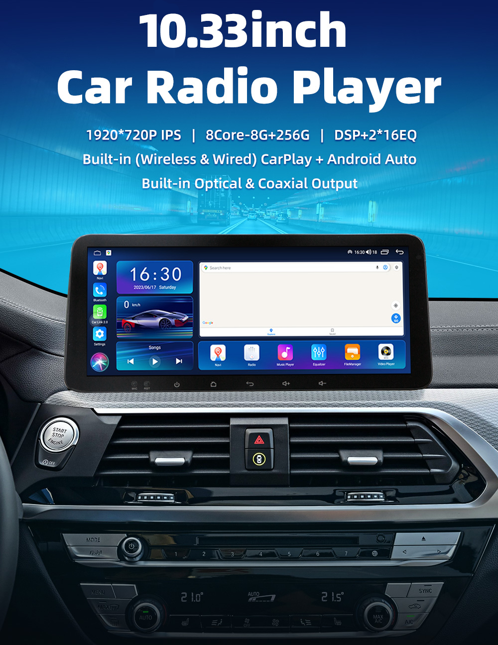 10.33" Car Dvd Player Auto Stereo Gps Navigation Video Android Car Radio DVR Combination