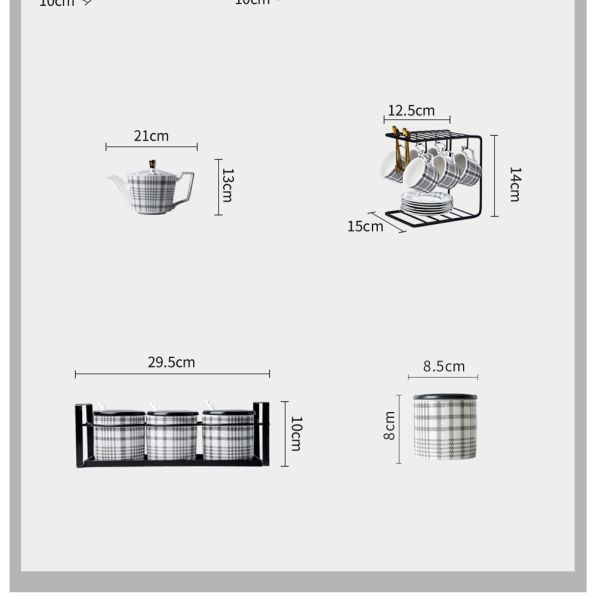 Ceramic Nordic Style Luxury Tableware Porcelain Plant Pattern Dinnerware For 8 People