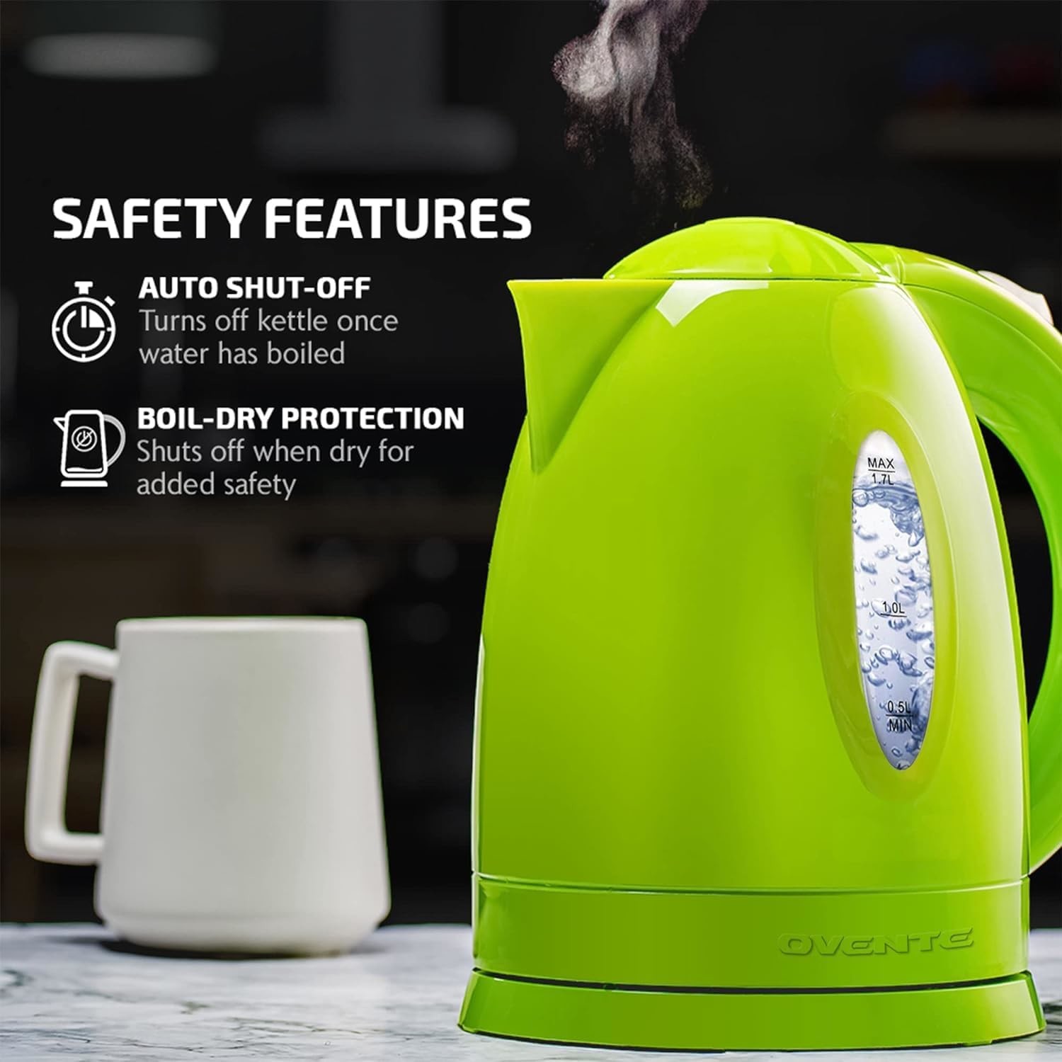 Braising Cups Electric Kettle Hot Water Heater BPA Free Fast Boiling Cordless Water Warmer