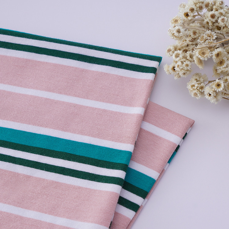 Moisture-Absorbent And Breathable ​And And Lycra Cotton Striped Cotton Fabric For T-Shirt
