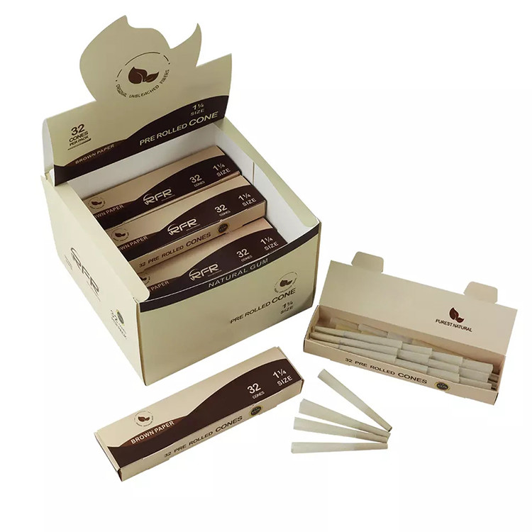 King Size 108mm Rice Unbleached Paper Pre Rolled Cones For Smoking 9 Packs