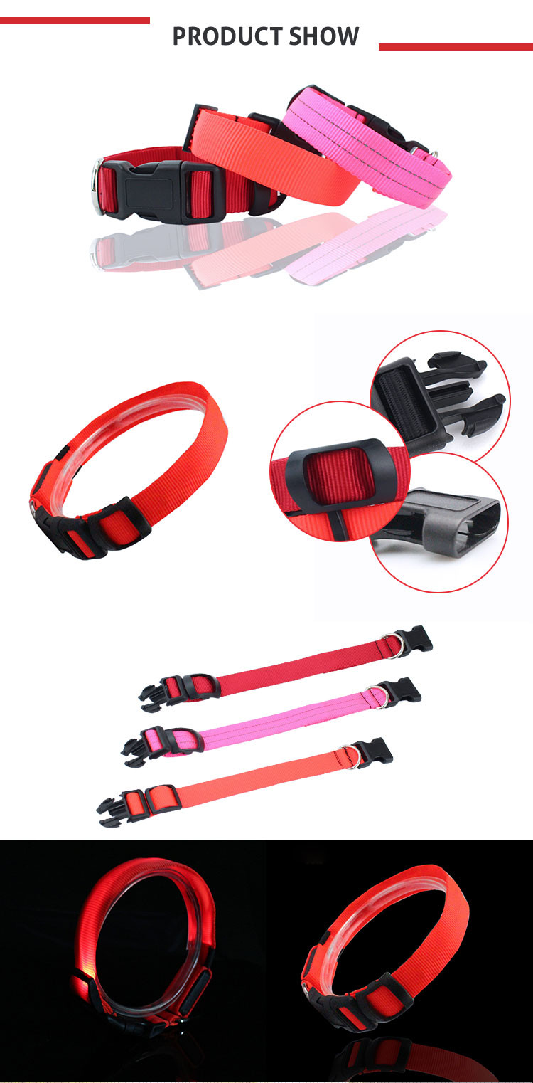LED Dog Collar Safety Glow Luminous LED Flashing Lights Neck Strap Gifts