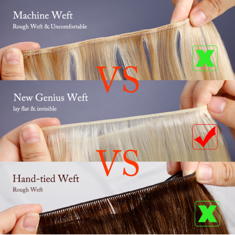 Raw Hair New Design Volume Weft Seamless Skin Weft Can Be Cut Double Drawn Genius Weft Hair Extensions