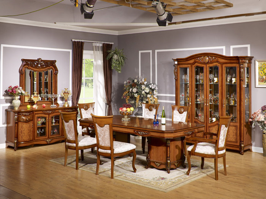 OEM ODM Wooden Square Dining Table With 6 Chairs Dining Room Sets