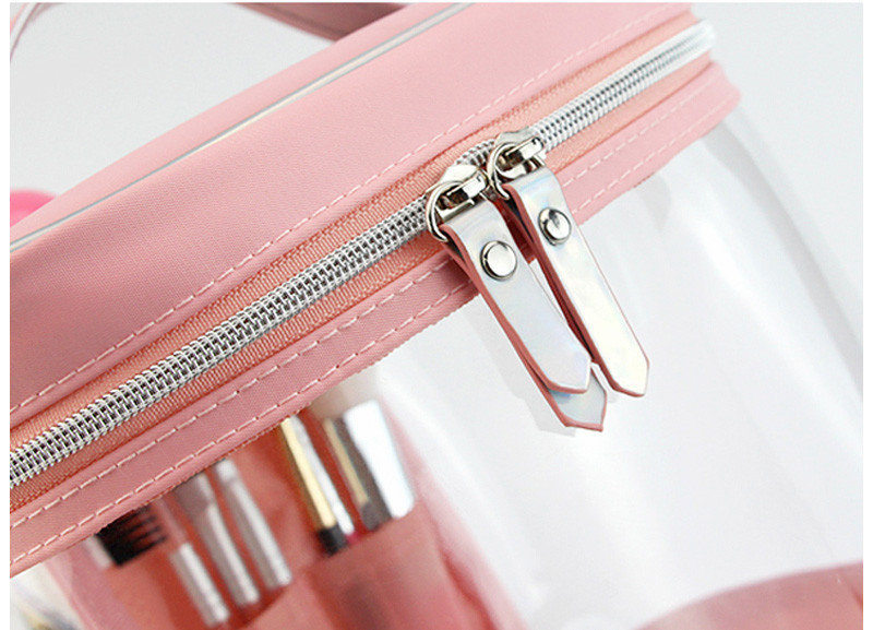 Large Double Zipper Mirror Travel PVC Makeup Bag