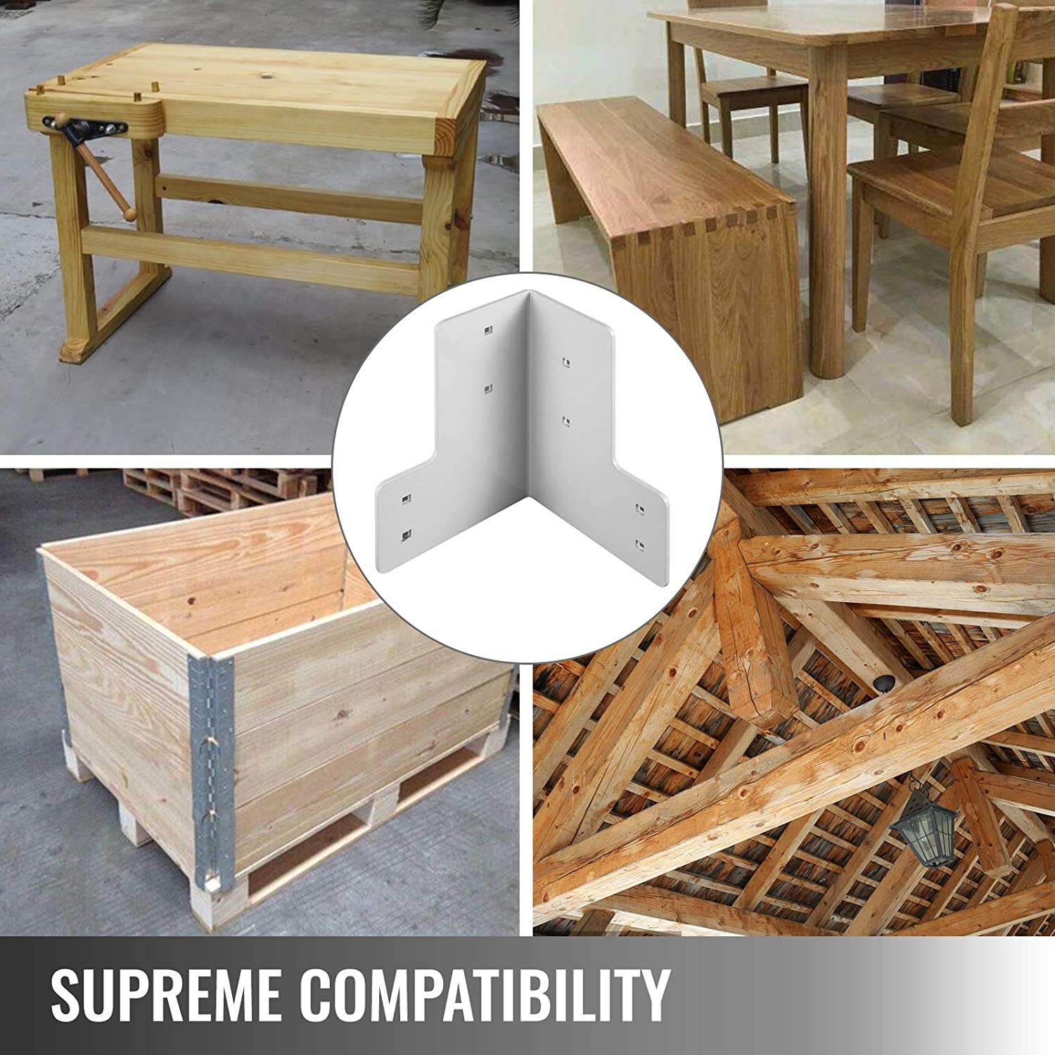 Single-side Bracket for 4x4 Corner Pergola Post Strong CNC Stamping for Durability
