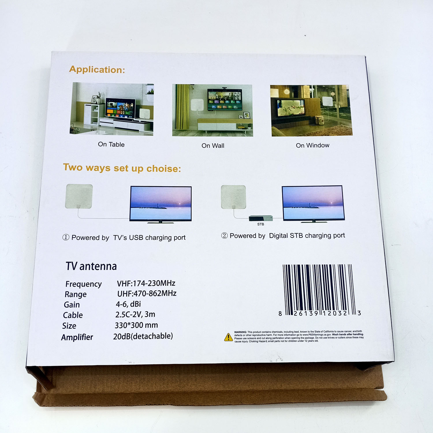 Global Digital Indoor Outdoor Hdtv Antenna 20dB 75 Ohm Impedance