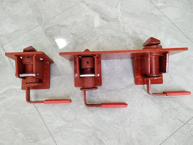 Semi Trailer Double Container Trailer Twistlock Twist Lock Front Pin Lock Trailer Parts Red and Black