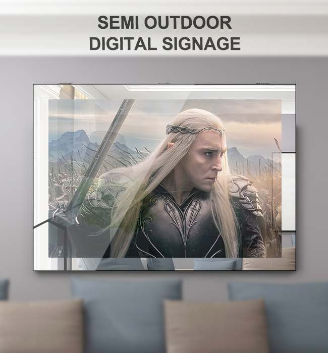 Magic Mirror Touching LCD Screen Wall Mount Display T/R 30/70 Waterproof High Brightness