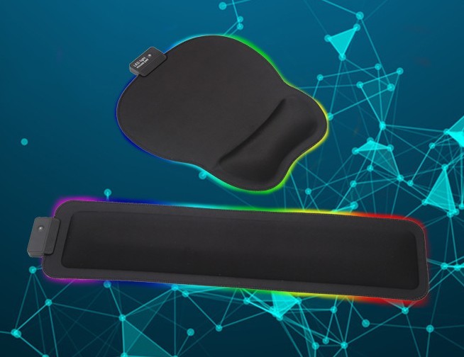 Reduce Pain Rgb Light Mouse Pad , ODM Keyboard And Mouse Mat With Wrist Support