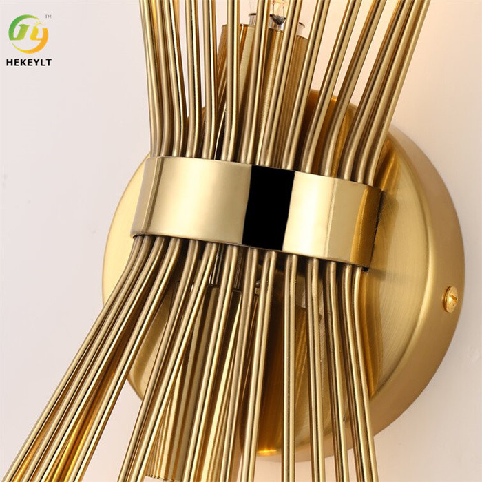 Steel Candle Modern Gold Wall Light 18'' H X 10'' W X 8'' D