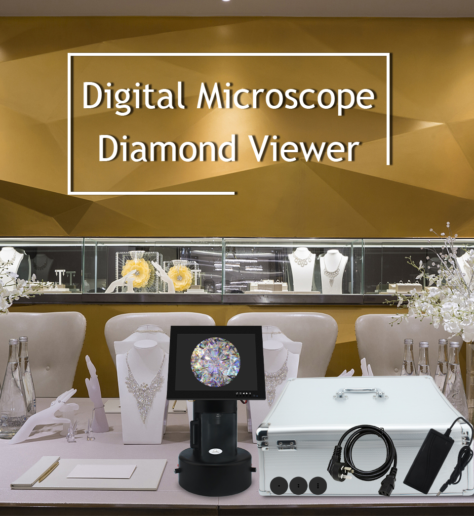 8" LCD Screen Jewelry Making Microscope 5-50mm Lens Focal Length
