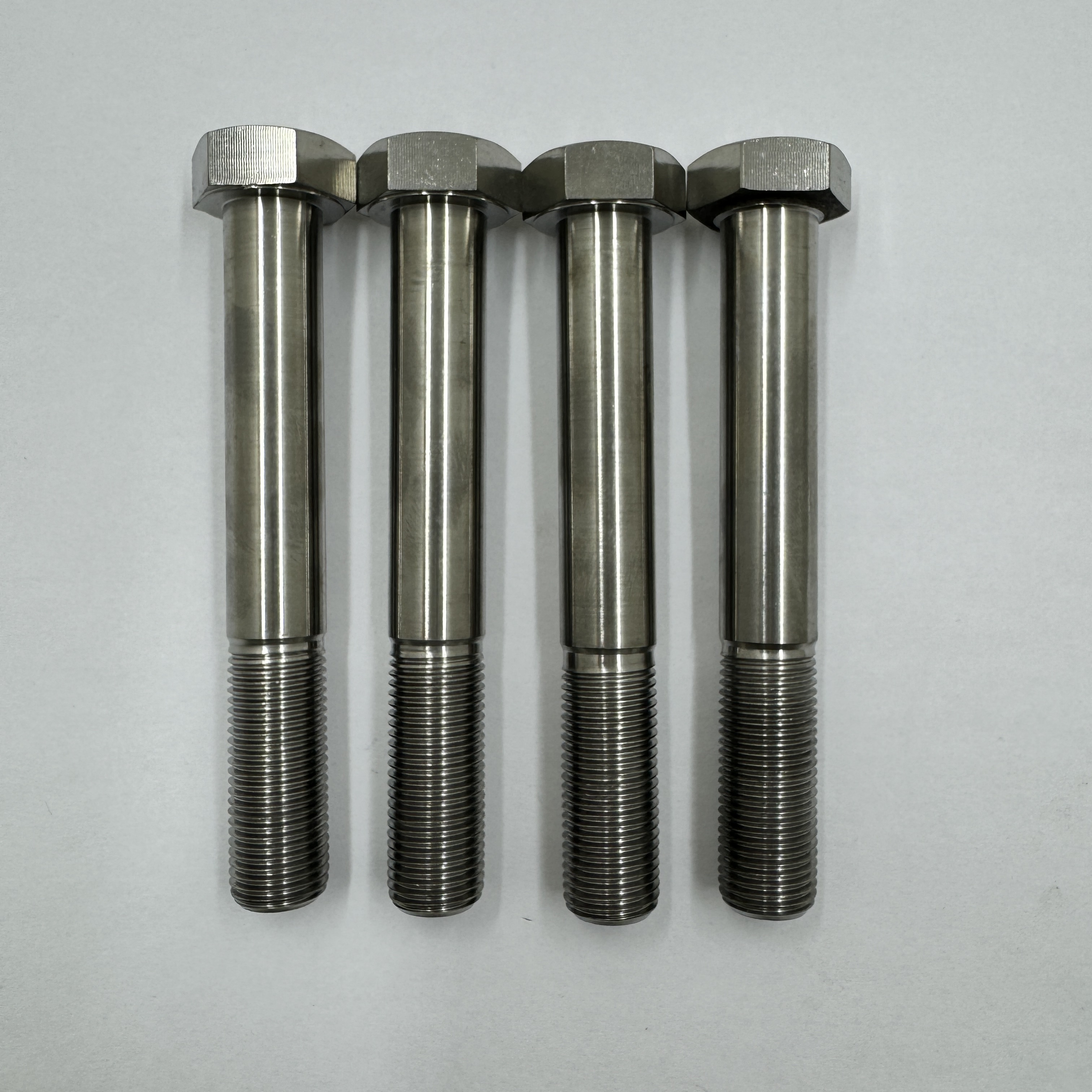 DIN Standard GR5 Titanium Hex Head Bolt 1/2"-20 x 4.5 " Stud Bolts with Natural Finish 6AL-4V Titanium Alloy
