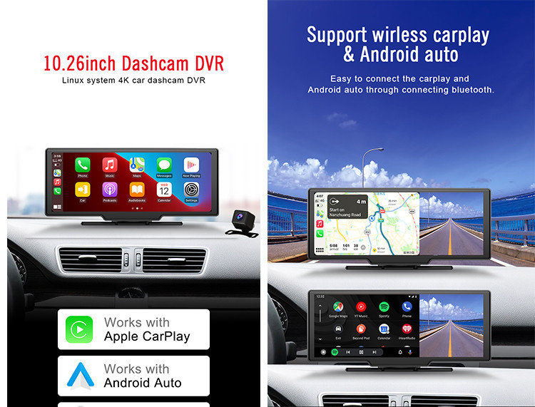 Multimedia Head Unit With Dash Cam Rearview 10.26 Inch 1600*600
