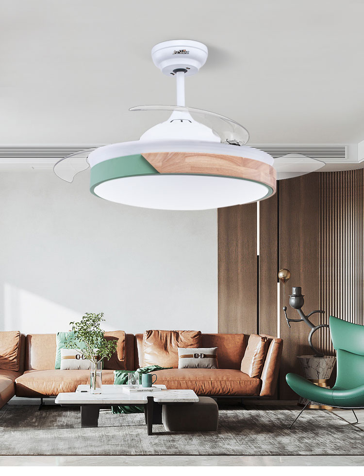 Color Temperature Options 42 Inch Ceiling Fan with Hidden Blades and Remote Control