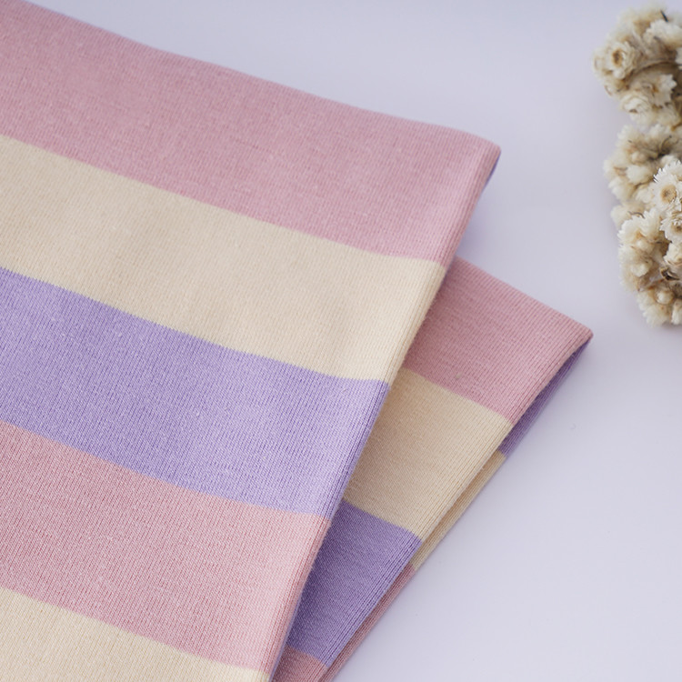 Environmentally Friendly And Healthy Smooth Strped Cotton Fabric For T-Shirt