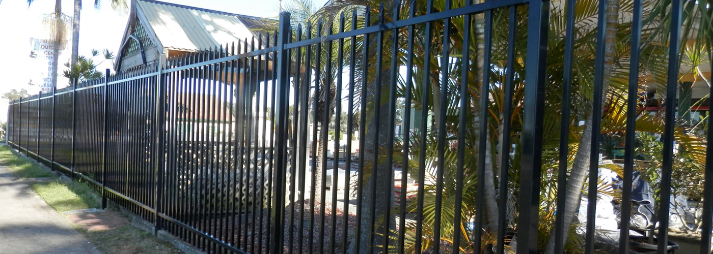 Galvanised Steel Iron Fence,Tubular Panels 2.1M H x 2.4M W Black