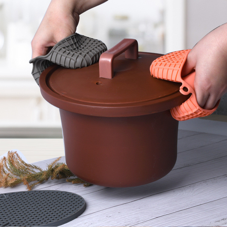 Silicone Oven Mitts Heat Resistant Mini Oven Gloves And Pot Holders Set For Kitchen Non Slip Cooking Baking Pinch Grips