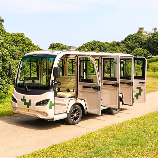 Fully Enclosed Electric Shuttle Bus SIghtseeing Bus With Trojan Battery 11 Passenger