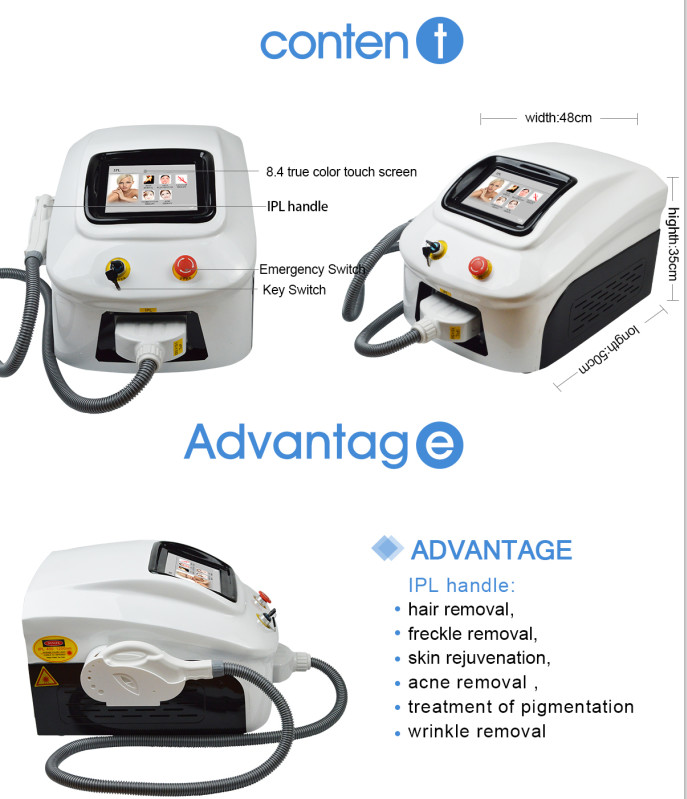 Magneto Optical 1200nm IPL Laser Hair Removal Machine 8.4 Inch LCD Screen